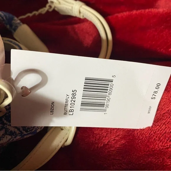 Betsey Johnson Blue and Cream Floral Crossbody Bag - Picture 6 of 10